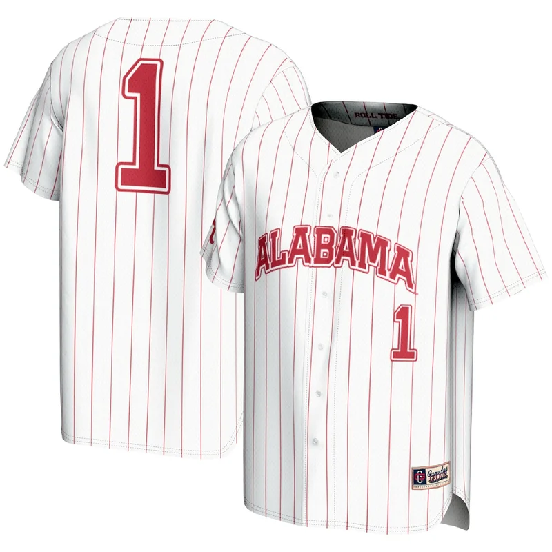 #1 White Alabama Crimson Tide Lightweight Baseball Jersey GameDay Greats 