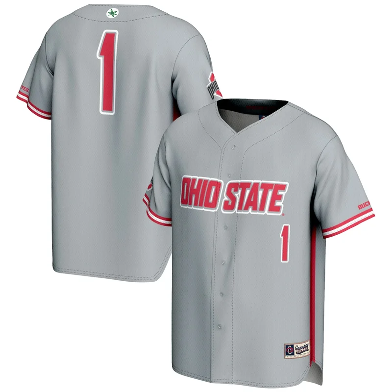 #1 Gray Ohio State Buckeyes Lightweight Baseball Jersey GameDay Greats - Image 4