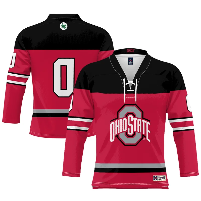#0 Scarlet Ohio State Buckeyes Hockey Jersey GameDay Greats 