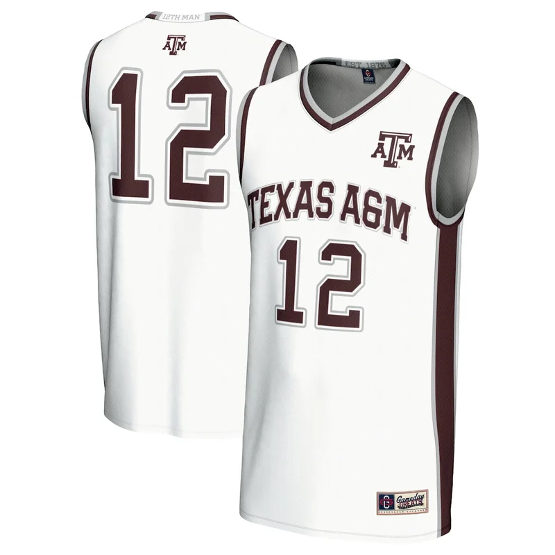 #12 Maroon Texas A&M Aggies Basketball Lightweight Jersey GameDay Greats - Image 5