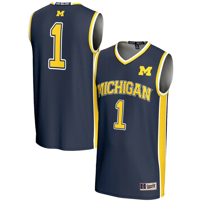 Unisex #1 Navy Michigan Wolverines Lightweight Basketball Jersey GameDay Greats 