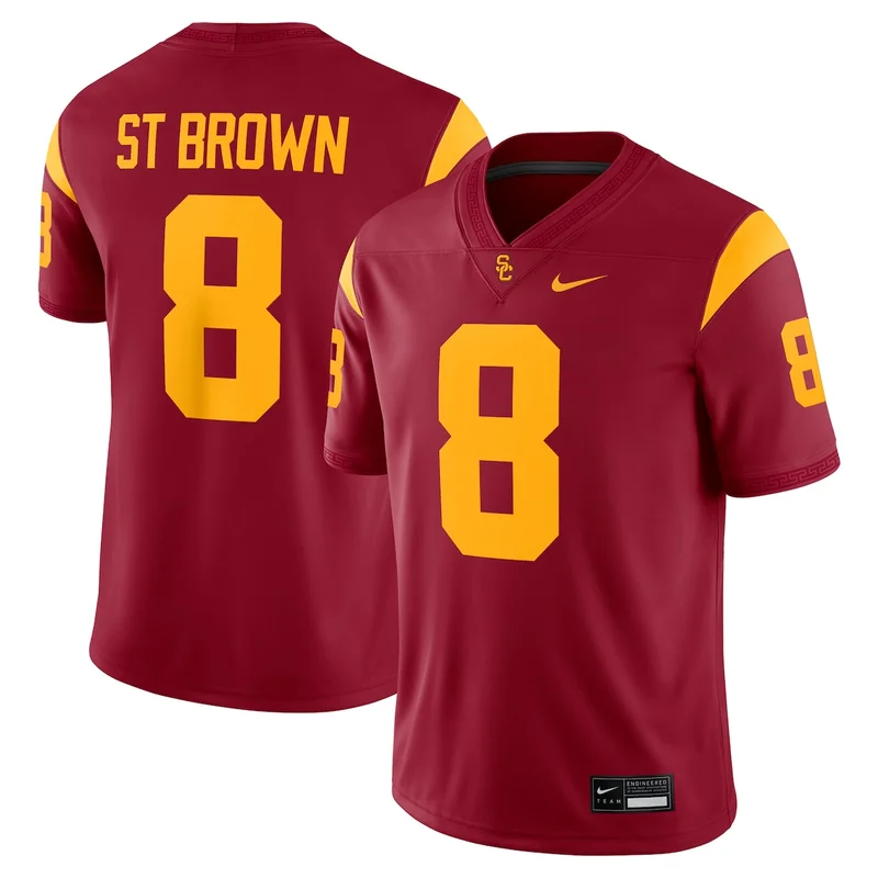 #80 Cardinal USC Trojans Lightweight Collegiate Football Jersey GameDay Greats - Image 3