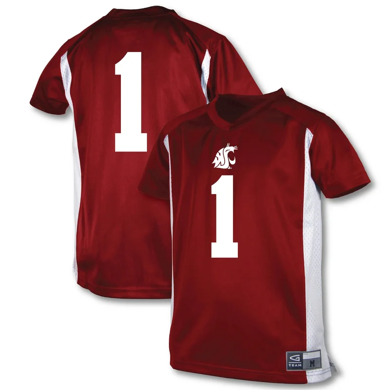 Garb #1 Crimson Washington State Cougars Football Jersey 