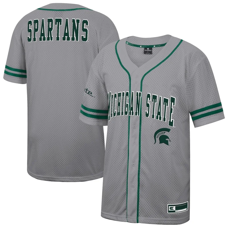 White Michigan State Spartans Baseball Jersey - Image 4