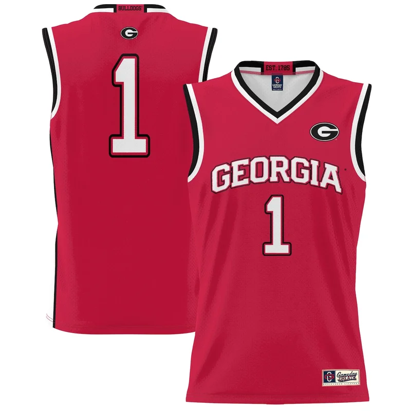 #1 Red Georgia Bulldogs Road Jersey Basketball - Image 4