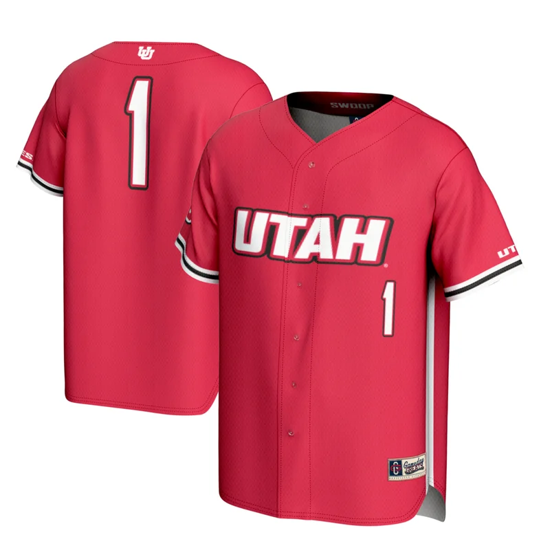 #1 Red Utah Utes Lightweight Baseball Jersey GameDay Greats 