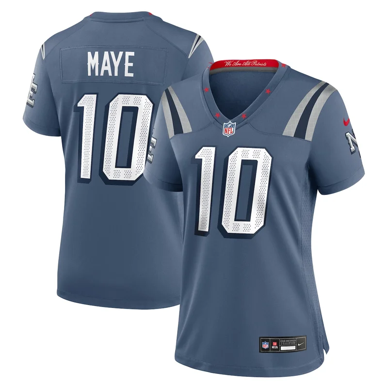 New England Patriots Drake Maye Red Player Game Jersey - Image 4