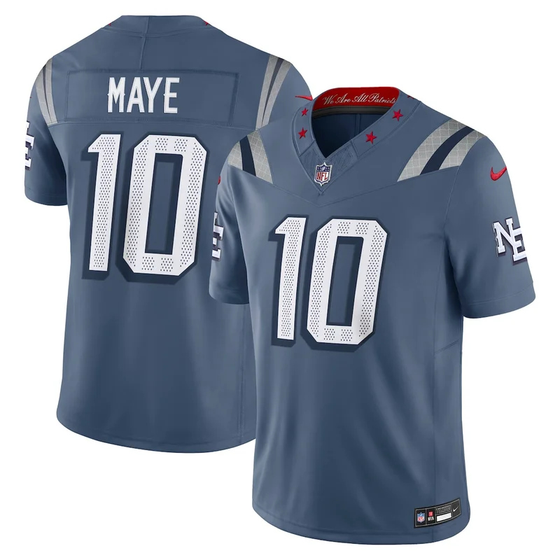New England Patriots Drake Maye Red Player Game Jersey - Image 5