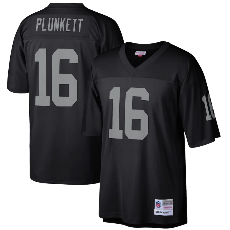 Las Vegas Raiders Jim Plunkett Black Game Retired Player Jersey - Image 3