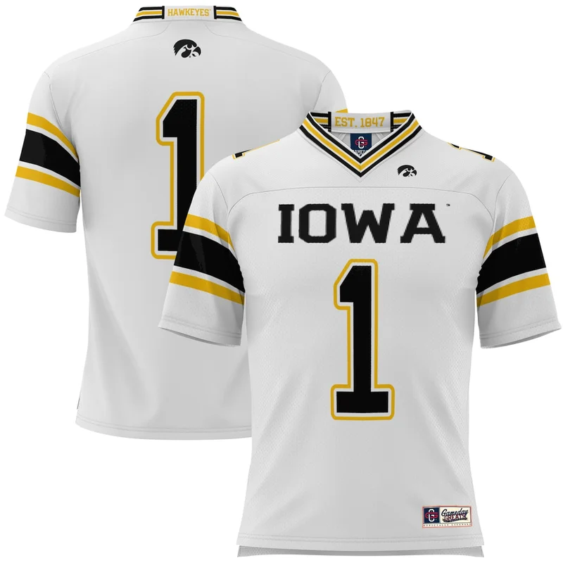 #1 White Iowa Hawkeyes Football Jersey GameDay Greats 