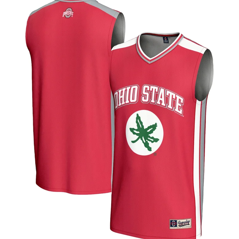 #1 Scarlet Ohio State Buckeyes Jersey Basketball - Image 2