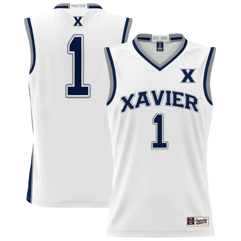 #0 White Xavier Musketeers Basketball Jersey - Image 5