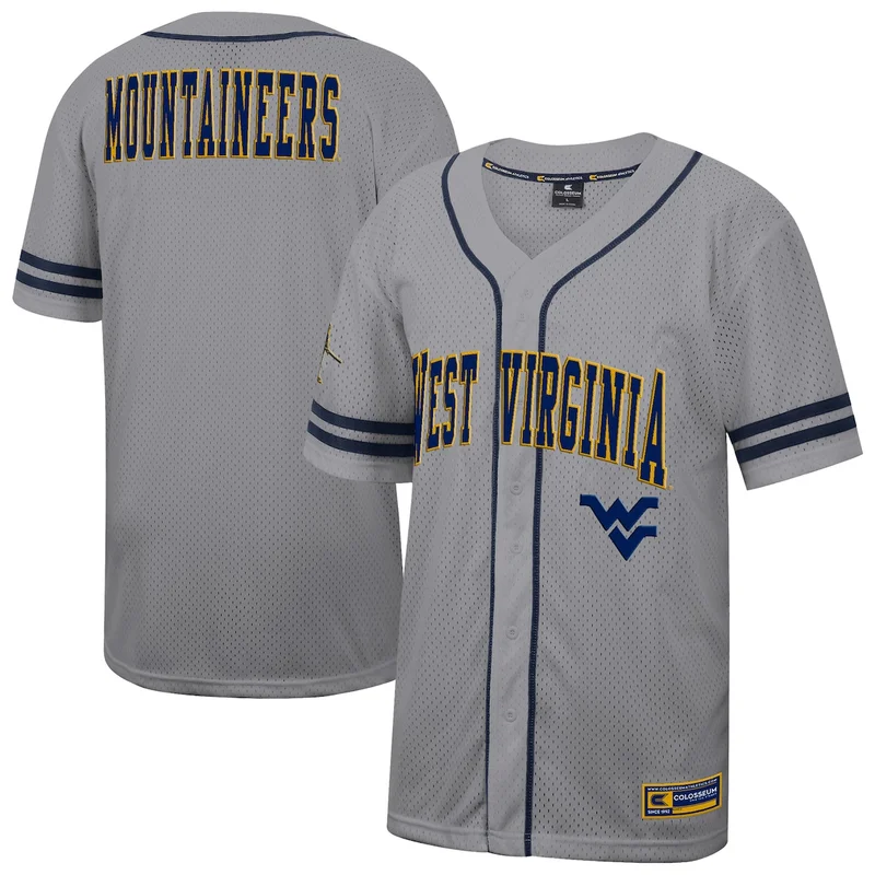 Colosseum Gray West Virginia Mountaineers Free Spirited Baseball Jersey 
