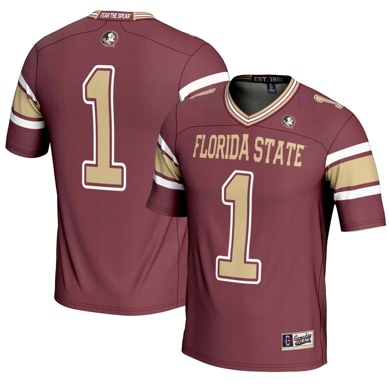 #1 Garnet Florida State Seminoles Endzone Football Jersey GameDay Greats 