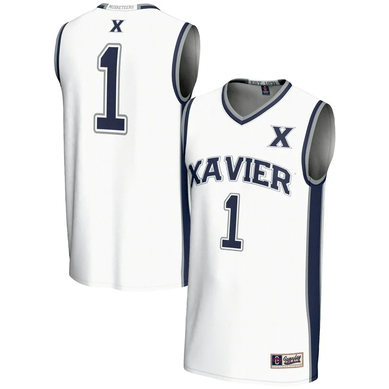 Unisex #1 White Xavier Musketeers Lightweight Basketball Jersey GameDay Greats 
