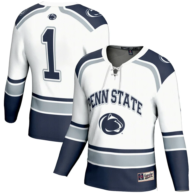 #1 White Penn State Nittany Lions Hockey Jersey GameDay Greats 