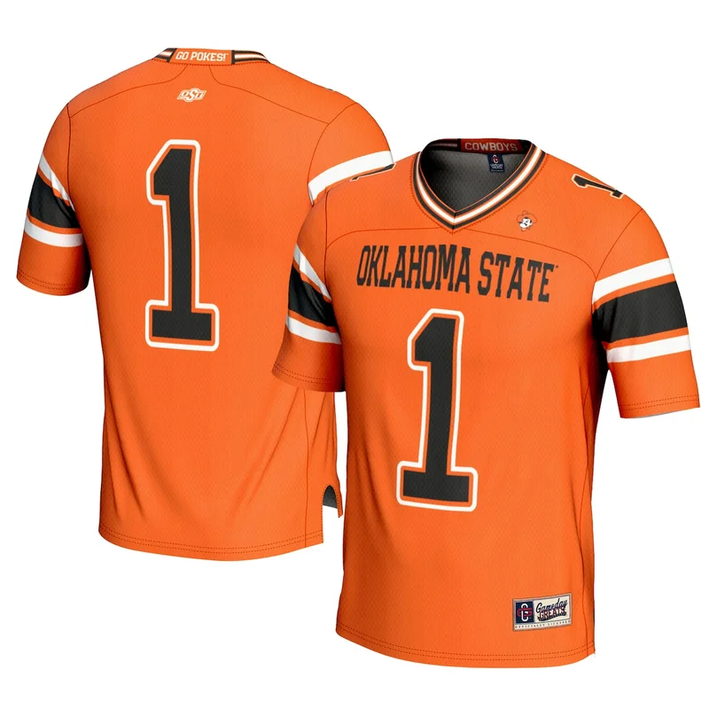#1 Orange Oklahoma State Cowboys Football Jersey GameDay Greats 