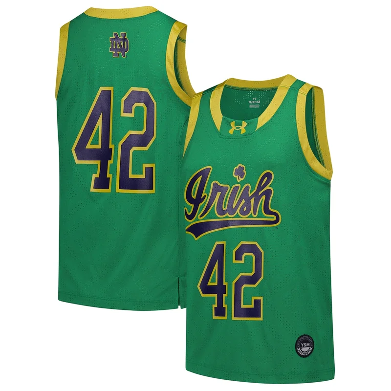 #1 Green Notre Dame Fighting Irish Icon Print Lightweight Basketball Jersey GameDay Greats - Image 5