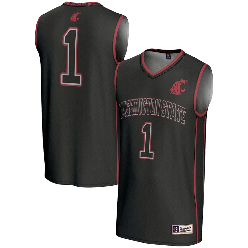 Crimson Washington State Cougars Basketball Jersey - Image 2