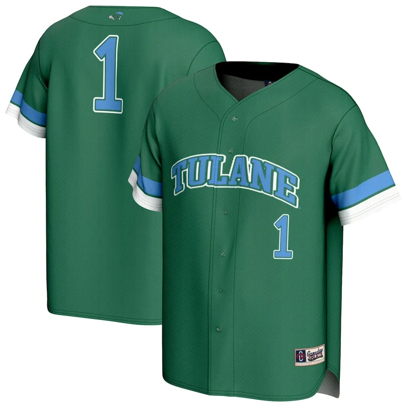 Unisex #1 Green Tulane Green Wave Lightweight Collegiate Baseball Jersey GameDay Greats 