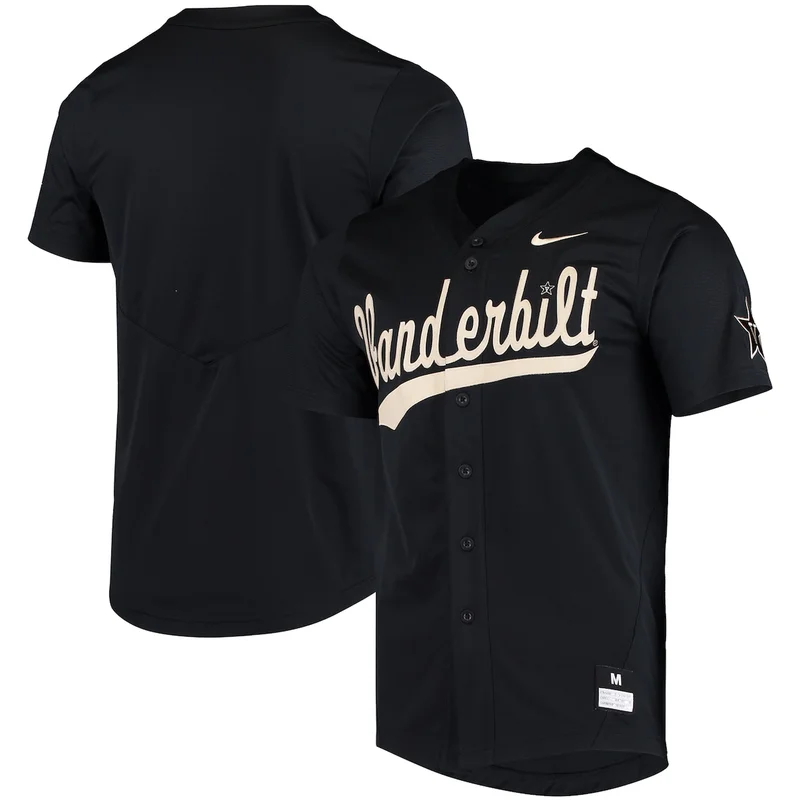 Charcoal Vanderbilt Commodores Full-Button Baseball Jersey - Image 4