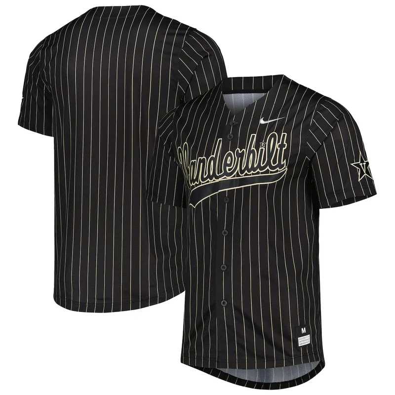 Charcoal Vanderbilt Commodores Full-Button Baseball Jersey - Image 3