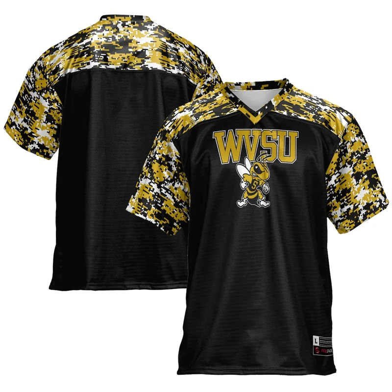 Black West Virginia State Yellow Jackets Football Jersey GameDay Greats 