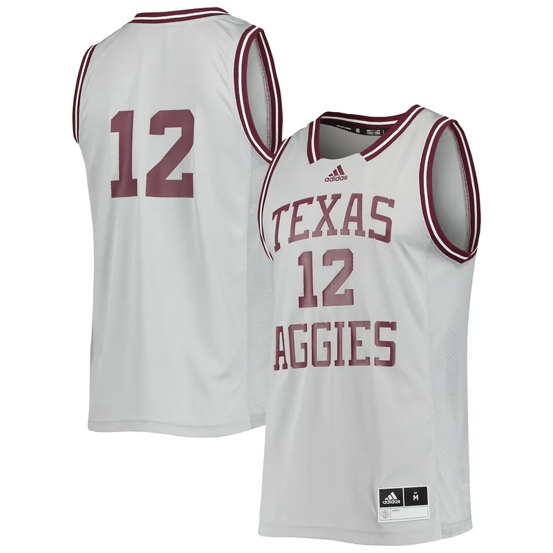 #12 White Texas A&M Aggies Swingman Jersey Basketball - Image 3