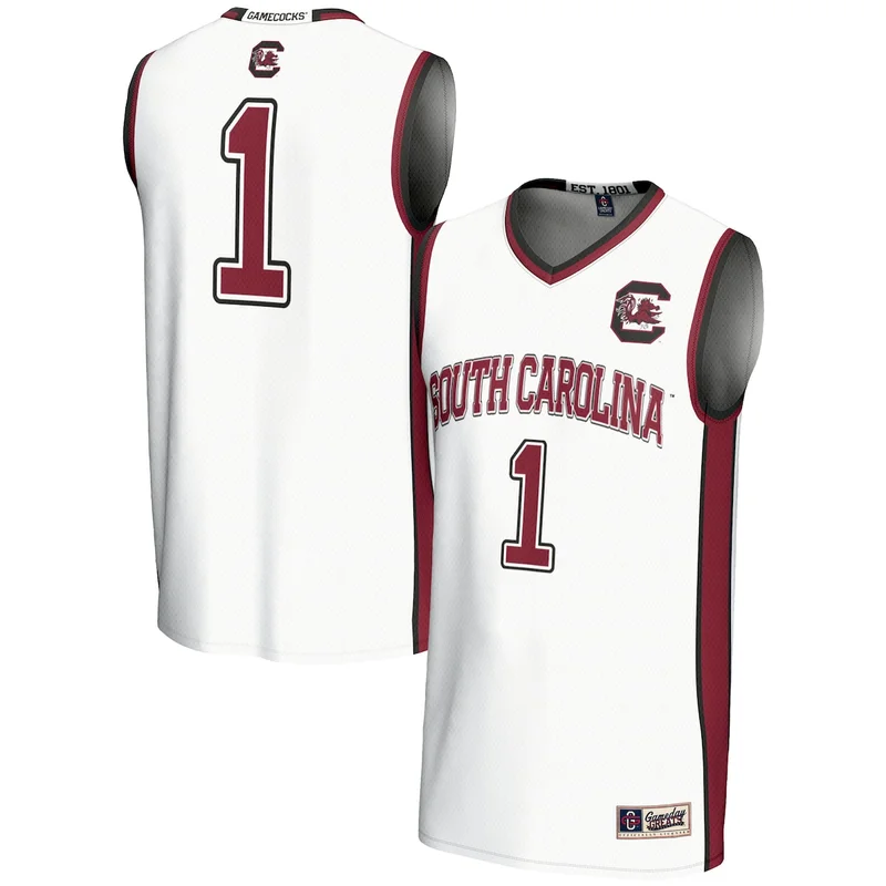 Unisex #1 White South Carolina Gamecocks Lightweight Basketball Jersey GameDay Greats 