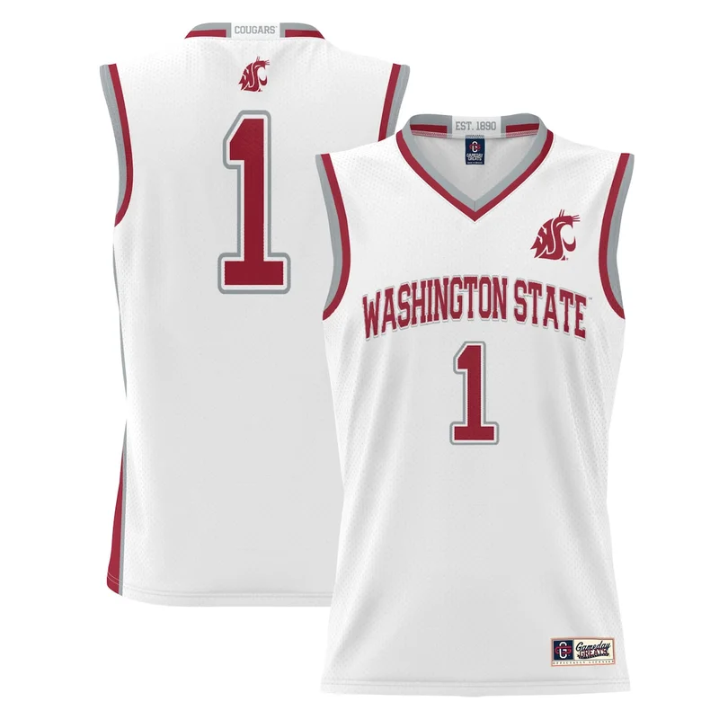 Crimson Washington State Cougars Basketball Jersey - Image 3