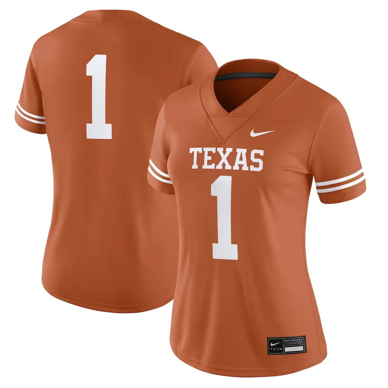 #1 Texas Orange Texas Longhorns Game Football Jersey 