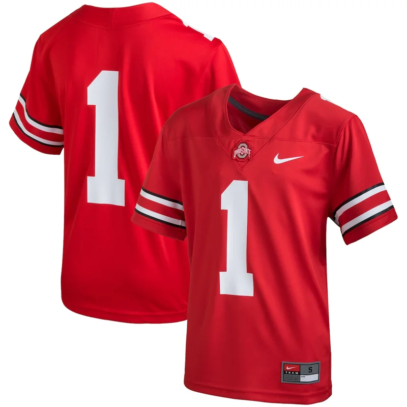 #1 Scarlet Ohio State Buckeyes Team Football Jersey 