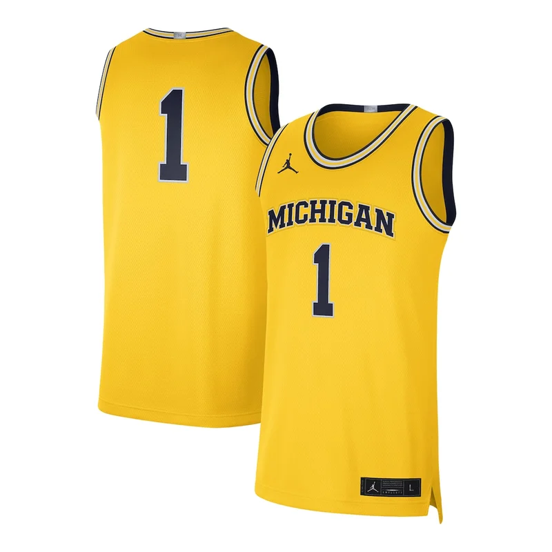 Glen Rice Navy Michigan Wolverines 1988/89 Authentic Jersey Basketball - Image 3