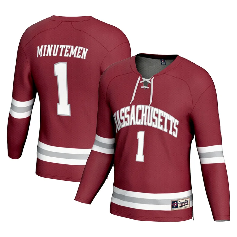 #1 Maroon UMass Minutemen Hockey Jersey GameDay Greats 