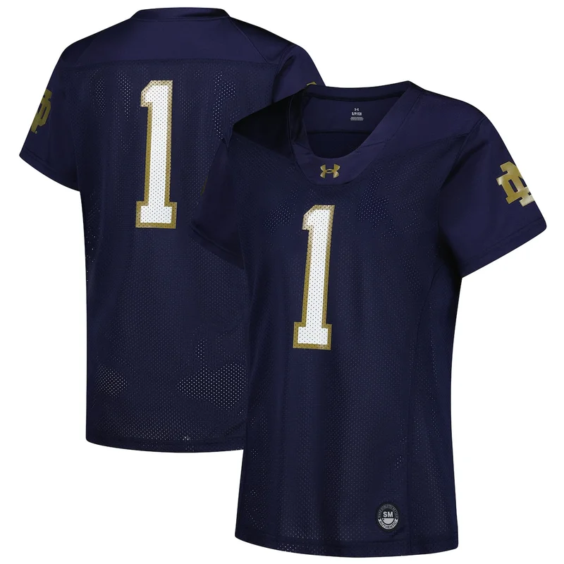 Under Armour #1 White Notre Dame Fighting Irish Football Jersey - Image 2
