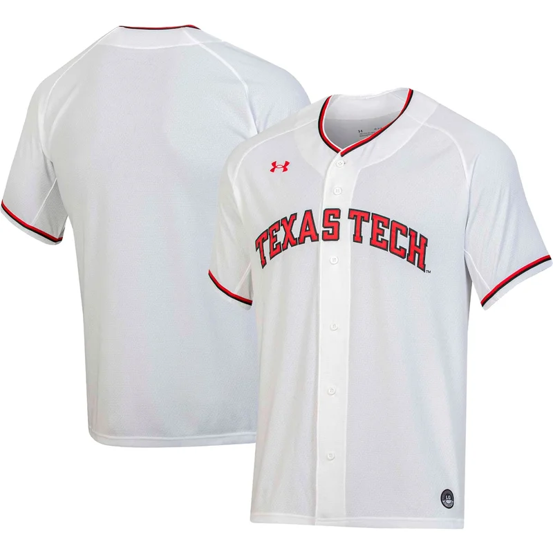 Under Armour White Texas Tech Red Raiders Baseball Jersey 