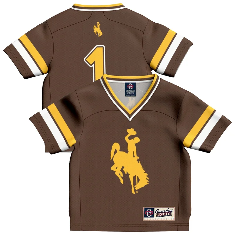 #1 Black Wyoming Cowboys Football Jersey GameDay Greats - Image 2