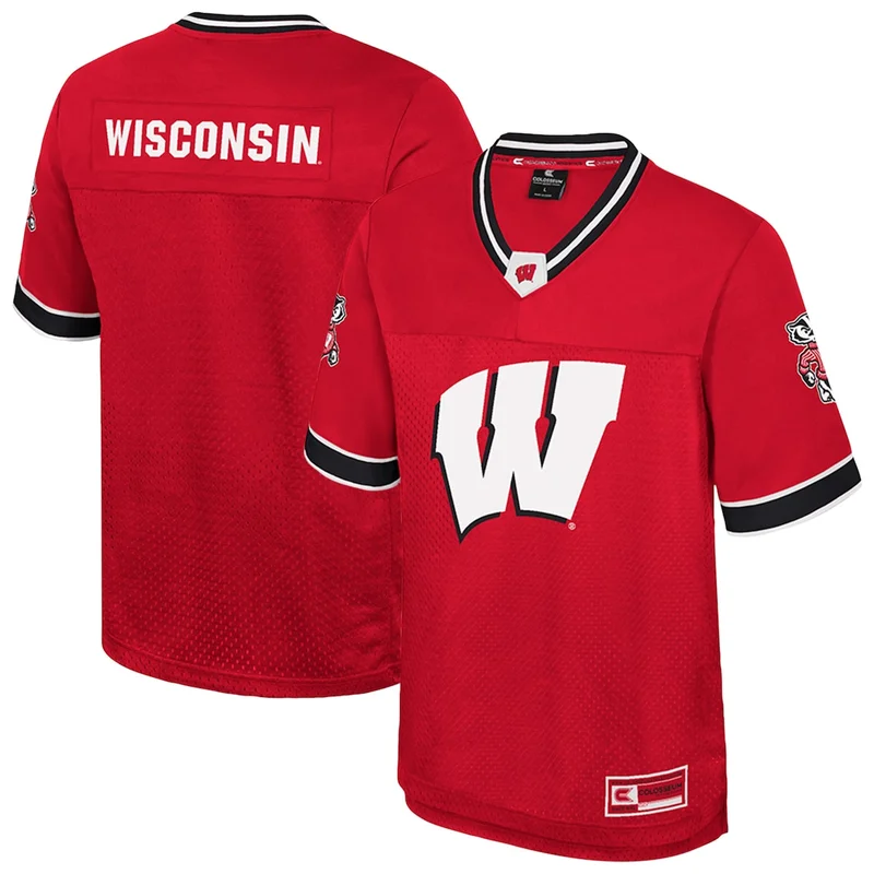 Colosseum Red Wisconsin Badgers Nothing But The Hits Football Jersey 