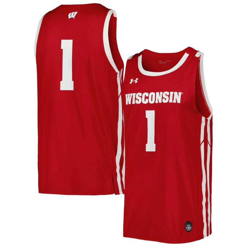 Under Armour Red Wisconsin Badgers Basketball Jersey 