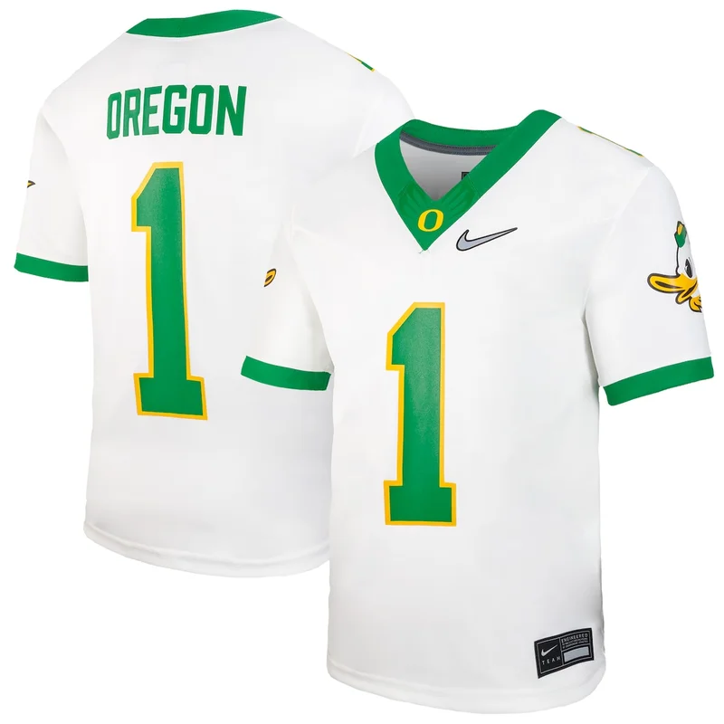 #1 White Oregon Ducks Game Football Jersey - Image 4