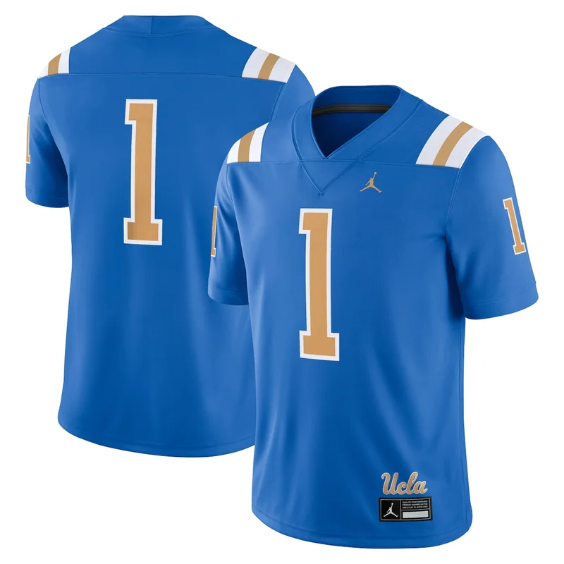 Jordan Brand #1 Blue UCLA Bruins Game Football Jersey 