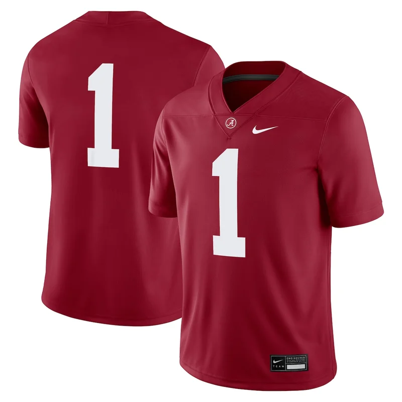#1 White Alabama Crimson Tide Game Football Jersey - Image 2