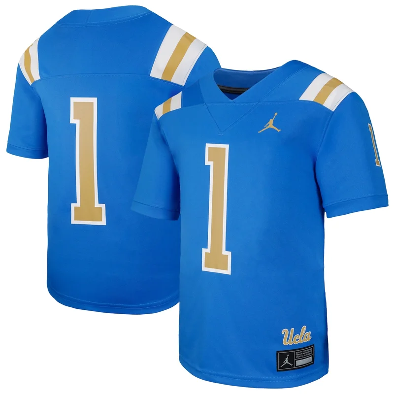 Jordan Brand #1 Blue UCLA Bruins Game Football Jersey - Image 5