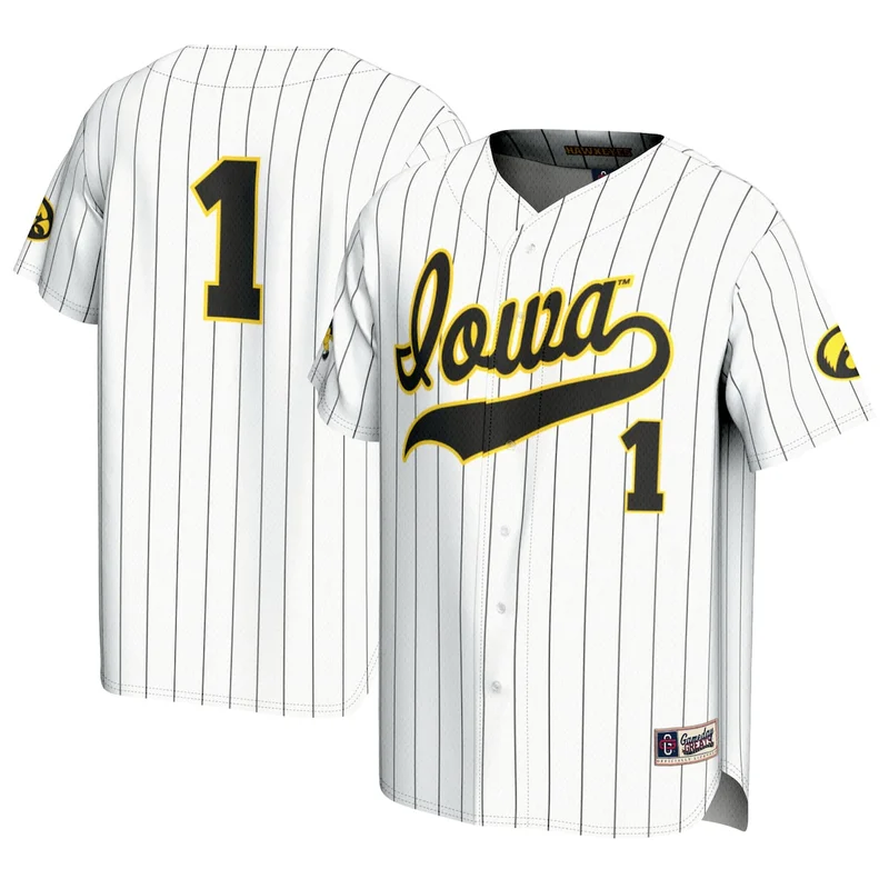 Unisex #1 White Iowa Hawkeyes Baseball Lightweight Jersey GameDay Greats 