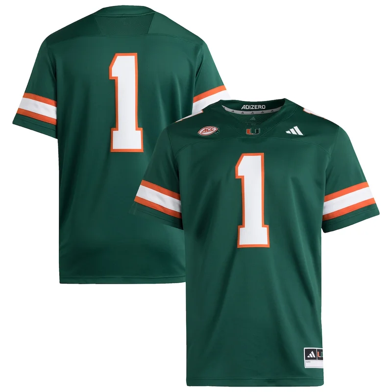 #1 White Miami Hurricanes Premier Football Jersey - Image 3