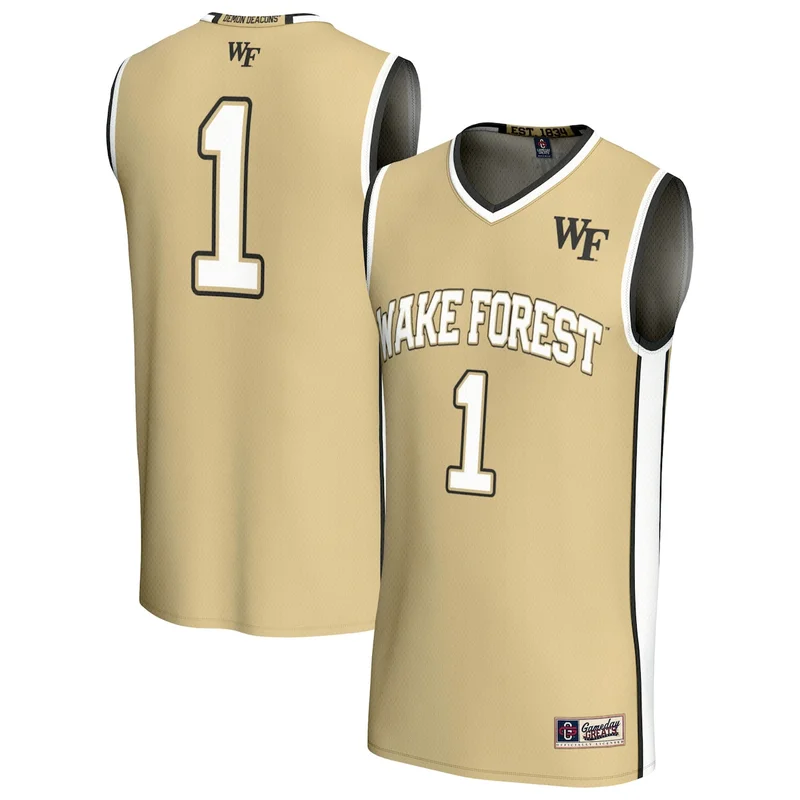 #1 Gold Wake Forest Demon Deacons Lightweight Basketball Jersey GameDay Greats 