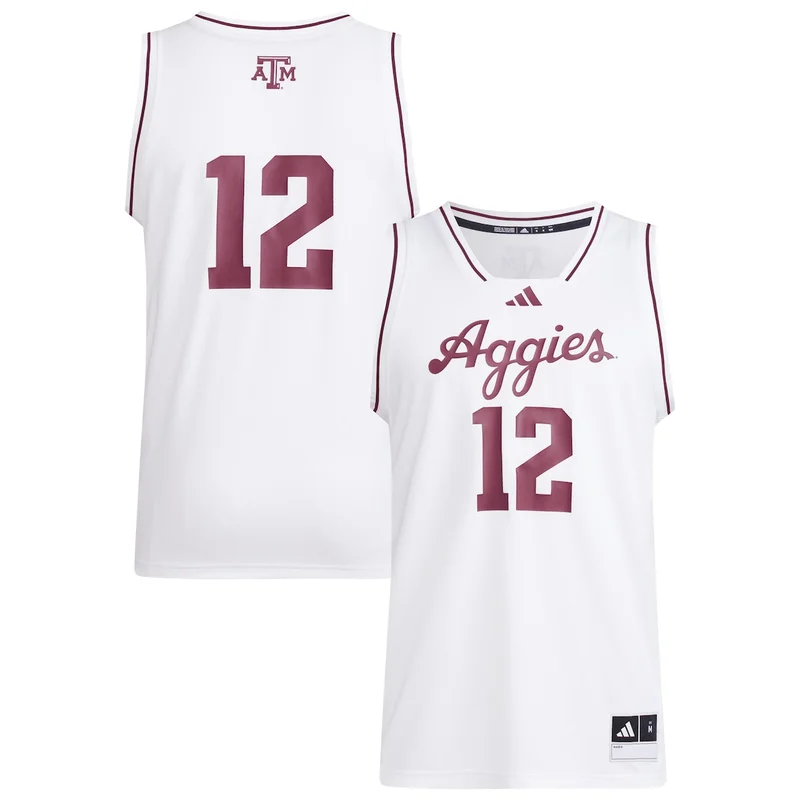 #12 White Texas A&M Aggies Swingman Jersey Basketball 