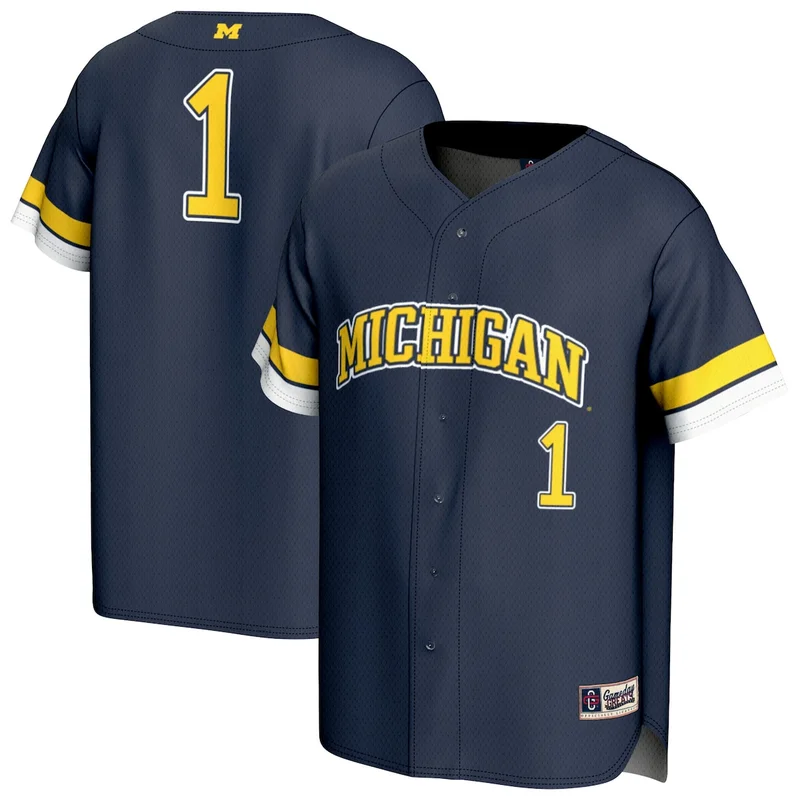 #1 White Michigan Wolverines Lightweight Baseball Jersey GameDay Greats - Image 2