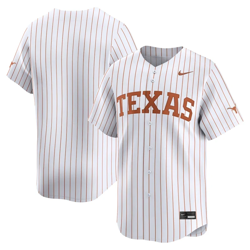 White Pinstripe Texas Longhorns College Limited Baseball Jersey 