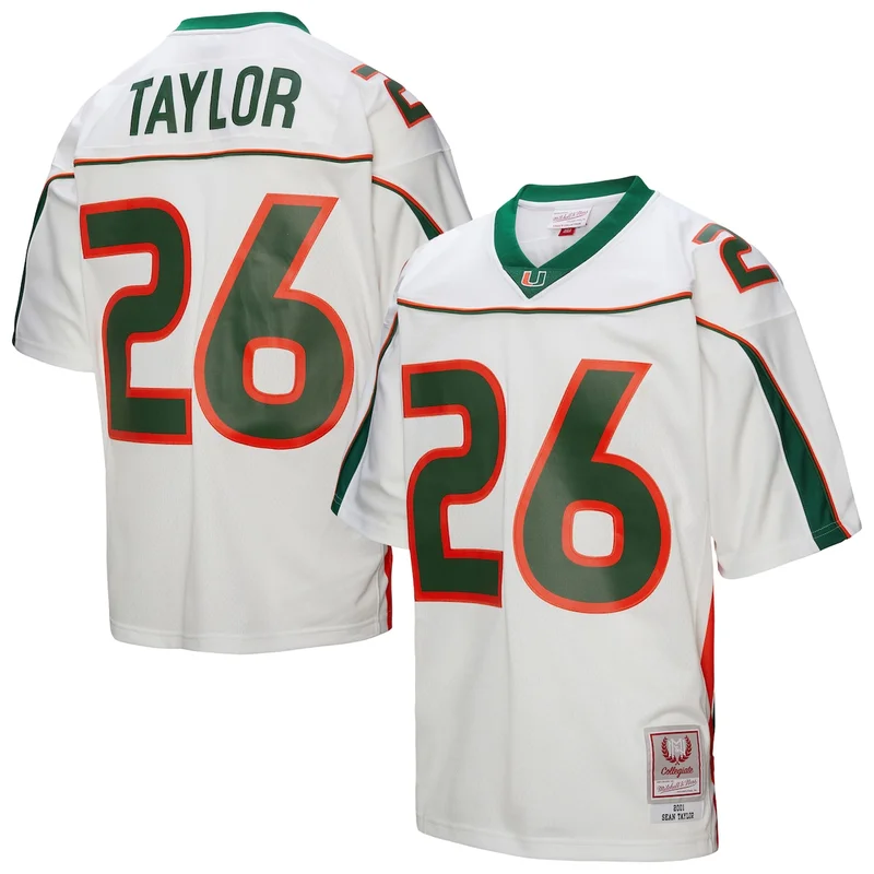 Sean Taylor White Miami Hurricanes 2001 Legacy Football Jersey 